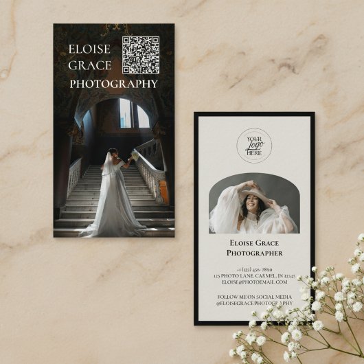 Editorial Photo Logo QR Code Business Card Visitenkarte
