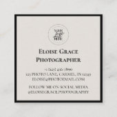 Editorial Photo Logo QR Code Square Business Card Quadratische Visitenkarte (Rückseite)