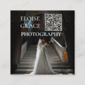 Editorial Photo Logo QR Code Square Business Card Quadratische Visitenkarte (Vorderseite)