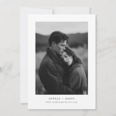 Editorial Photo Modern Serif Wedding Save the Date (Rückseite)