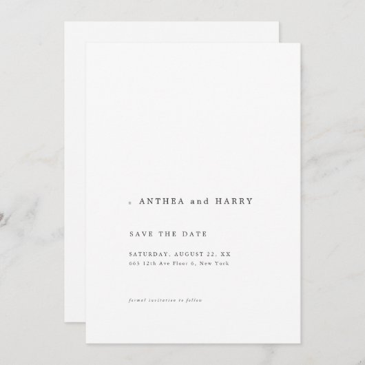 Editorial Photo Modern Serif Wedding Save the Date (Vorne/Hinten)