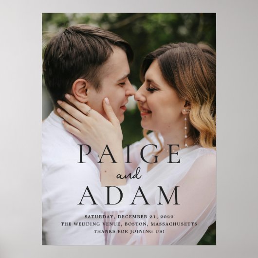 Editorial Photo Modern Wedding Welcome Sign Poster (Vorne)