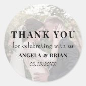 Editorial Photo Wedding Thank You Runder Aufkleber (Vorderseite)