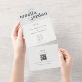 Editorial Typography All-In-One Wedding Invitation All In One Einladung