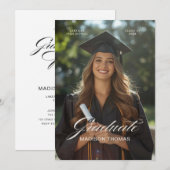 Editorial Typography Graduation  Einladung (Vorne/Hinten)