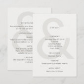 Editorial Typography Wedding Details Card Begleitkarte (Vorne/Hinten)