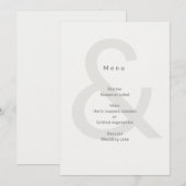 Editorial Typography Wedding Menükarte (Vorne/Hinten)
