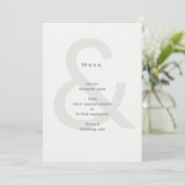 Editorial Typography Wedding Menükarte (Stehend Vorderseite)