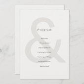 Editorial Typography Wedding Program Programm (Vorne/Hinten)