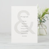Editorial Typography Wedding Program Programm (Stehend Vorderseite)