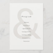 Editorial Typography Wedding Program Programm (Vorderseite)