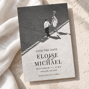 Editoriale Schwarz-Weiß-Foto-Hochzeit Save The Date