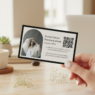Editoriales Logo-Foto Schwarz QR-Code Geschäftskar Visitenkarte