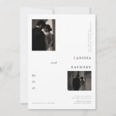Editoriales Monogramm-Foto-Hochzeit Einladung (Vorderseite)