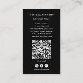 Editorisches Modellfoto Schwarz-Weiß-QR-Code Visitenkarte (Rückseite)