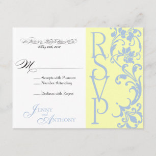 eDIY Elegant Simple UAWG Buttercreme und Sky Blue RSVP Karte