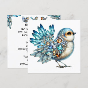 Edle Bling-Vögel Themen-Einladung Einladung