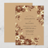 Edle Botanische Hochzeit Einladung (Vorne/Hinten)