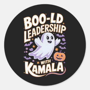 Edle Führung mit Kamala Harris Halloween 2024 Runder Aufkleber