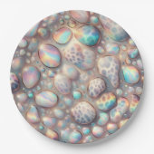 Edle Glam Opal Leoparden Druck Papier Teller (Vorderseite)