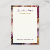 Edle Gold Glitter Marmor Schmuckanzeigekarte Visitenkarte (Vorderseite)