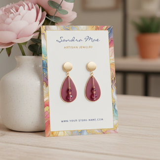 Edle Gold Glitter Marmor Schmuckanzeigekarte Visitenkarte