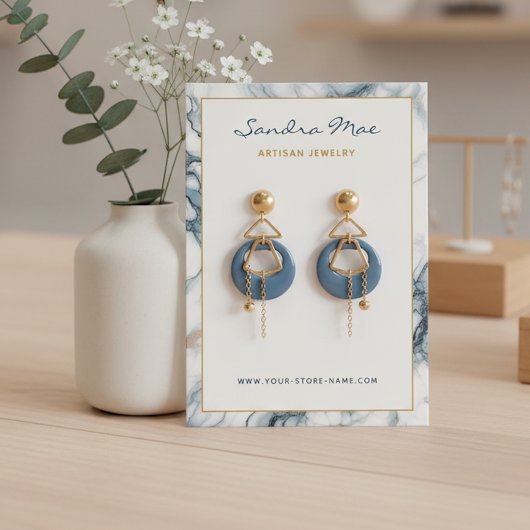 Edle Gold Glitter Marmor Schmuckanzeigekarte Visitenkarte