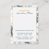 Edle Gold Glitter Marmor Schmuckanzeigekarte Visitenkarte (Rückseite)