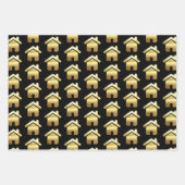 Edle Gold House Symbol Real Anwesen Muster Geschenkpapier Set (Vorderseite 2)