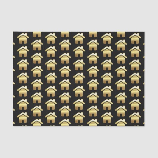 Edle Gold House Symbol Real Anwesen Muster Seidenpapier (Vorderseite)