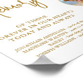 Edle Gold Love Memory Foto Hochzeitsfeier Poster (Ecke)