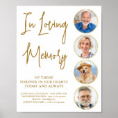 Edle Gold Love Memory Foto Hochzeitsfeier Poster (Vorne)