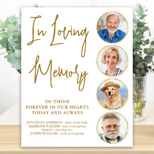 Edle Gold Love Memory Foto Hochzeitsfeier Poster