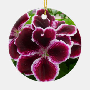 Edle Malvenfarbene Blumen der Pelargonien Keramik Ornament
