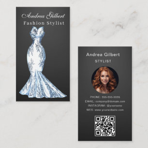 Edle Mod-Fashion-Girl-Boutique, Stylist QR-Code Visitenkarte