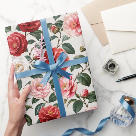 Edle neutrale Kamelien-Blumenkunst Geschenkpapier (Schenken)