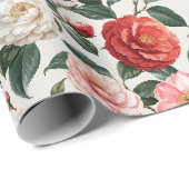 Edle neutrale Kamelien-Blumenkunst Geschenkpapier (Rolleneckpunkt)