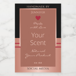 Edle Produktverpackungen Etiketten Braun und Rose