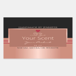 Edle Produktverpackungen Etiketten Braun und Rose Rechteckiger Aufkleber
