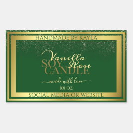 Edle Produktverpackungsetiketten Dunkelgrün und Go Rechteckiger Aufkleber