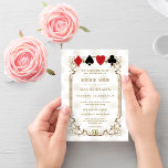 Edle Rote Kirche (Chiesa Rossa) Poker Einladung<br><div class="desc">Einzigartig Casino Royale, art Deko themed card design. Es ist im Vintagen Art Deko Stil, einem Roaring 1920er Jahre alten Hollywood-Rahmen mit Imitaten Goldfolie Fleur-de-lis, Spielkarten Anzug auf goldschwarzen Art Deco Muster Hintergrund. Spezielle Formulierungen werden wie im Poker-Spiel verwendet. Auf der Rückseite Imitate Gold Art Deco Muster und Initialen zwischen...</div>