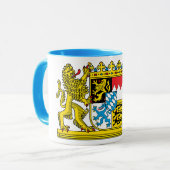 edle Tasse mit bayerischem Staatswappen (Vorderseite Links)