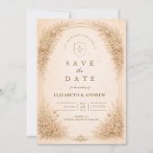 Edle Vintage-Wildblumen-Hochzeit Save The Date (Vorderseite)