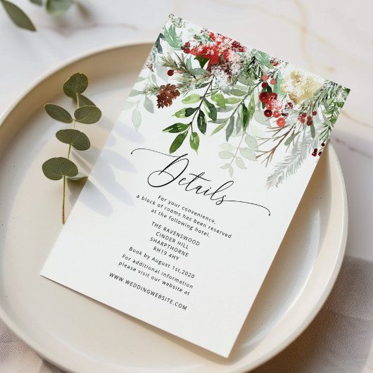 Edle Winterdetails Begleitkarte