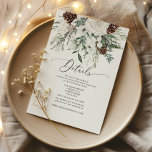 Edle Winterdetails Begleitkarte<br><div class="desc">Evergreen elegante Winter Hochzeit Details Enclosure Card Matching Artikel zur Verfügung.</div>