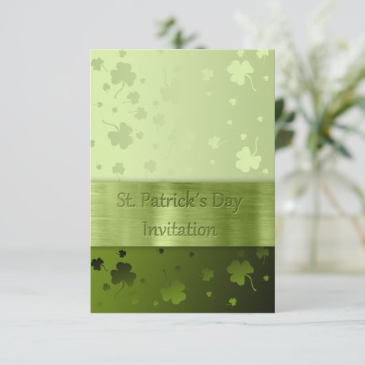 Edlen St Patrick TagesKleeblätter - Einladung (Stehend Vorderseite)
