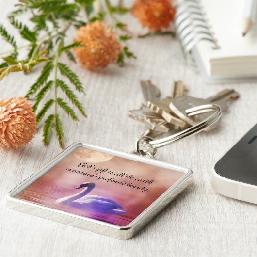 Edler Schwan Schlüsselanhänger (Seite)