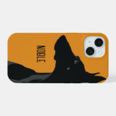 Edler schwarzer Dobermann iPhone 15 Hülle (Rückseite (Horizontal))