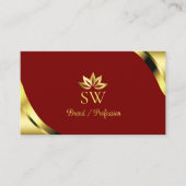 Edles Gold an den Ecken mit Monogramm-QR-Code Visitenkarte (Vorderseite)