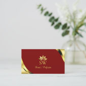 Edles Gold an den Ecken mit Monogramm-QR-Code Visitenkarte (Stehend Vorderseite)